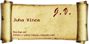 Juha Vince névjegykártya